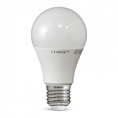 Лампа светодиодная LED E27, груша А60, 11Вт, 230В, 4000К, хол. белый свет