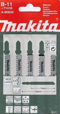 Пилки для лобзика MAKITA B-11 5шт. быстрый чистый рез/A-85634