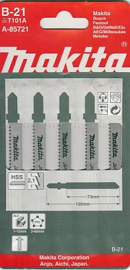 Пилки для лобзика MAKITA B-21 5шт. чистый рез/A-85721