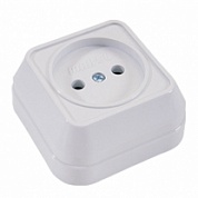 МАКЕЛ Розетка о/у, 1 гнездо, б/з, 10А, 230В, IP20, белая. 45102
