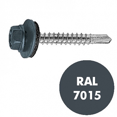 СВФС Саморез кровельный RAL-7015 ZP 4,8х35 (250шт) конт-р квадрат