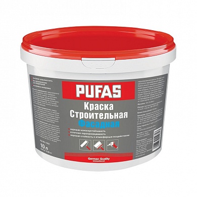 ПУФАС Краска Фасадная СТРОИТЕЛЬНАЯ  мороз. (10=15,8кг) Россия