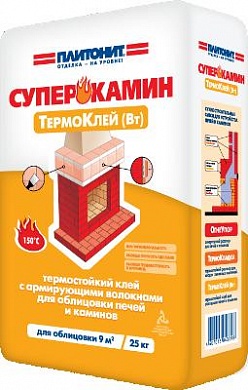 ПЛИТОНИТ СуперКамин Термоклей для облицовки печей и каминов (25кг)