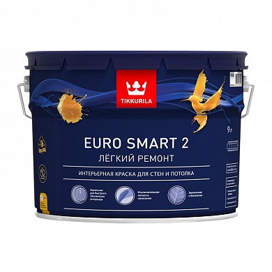 ТИККУРИЛА Краска интерьерная EURO SMART 2 VVA глубоко/мат. (9л)