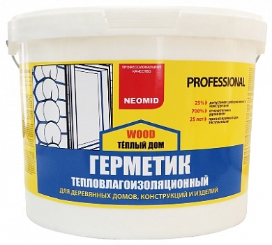 НЕОМИД Герметик строительный для дерева "Тёплый дом" Professional (3кг) ведро (МЕДОВЫЙ)