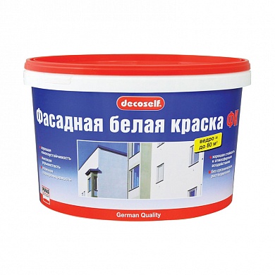 ПУФАС Краска фасадная белая Decoself Основа D мороз. (10л=15,9кг) (ФК) Россия