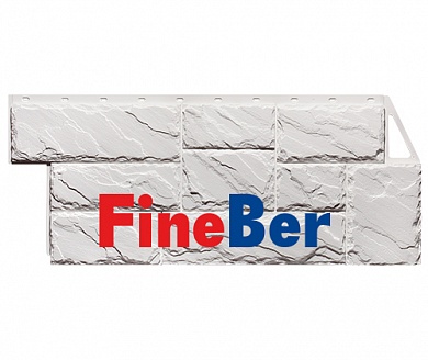 КАМЕНЬ КРУПНЫЙ мелованный белый фасадная панель FineBer