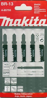 Пилки для лобзика MAKITA BR-13 5шт. рез без сколов/A-85793