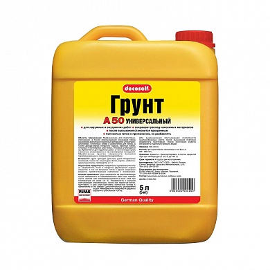 ПУФАС Грунтовка Decoself A50 пропиточная универсальная мороз. (5л=5кг) Россия (желтая этикетка)