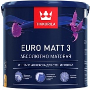 ТИККУРИЛА Краска интерьерная EURO MATT 3 база A глубоко/мат. (9л)